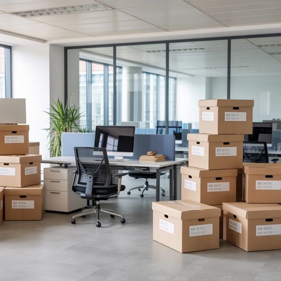 Young male taking boxes out of luggage boot of car