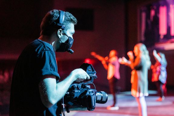 A Camera Operator Recording a Performance