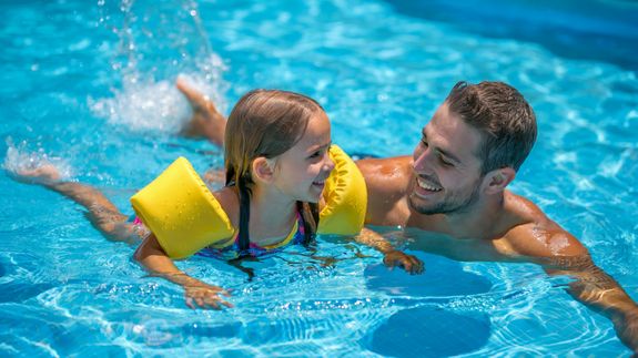 Swimmer Swimming in a Pool