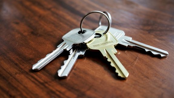 Gold Padlock Locking Door