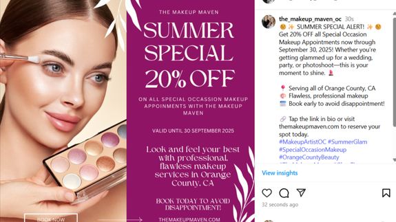 Visit Our Instagram Page for Makeup Tips, Promos & More!