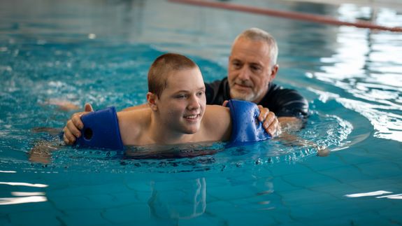 Top View of People in the Swimming Pool