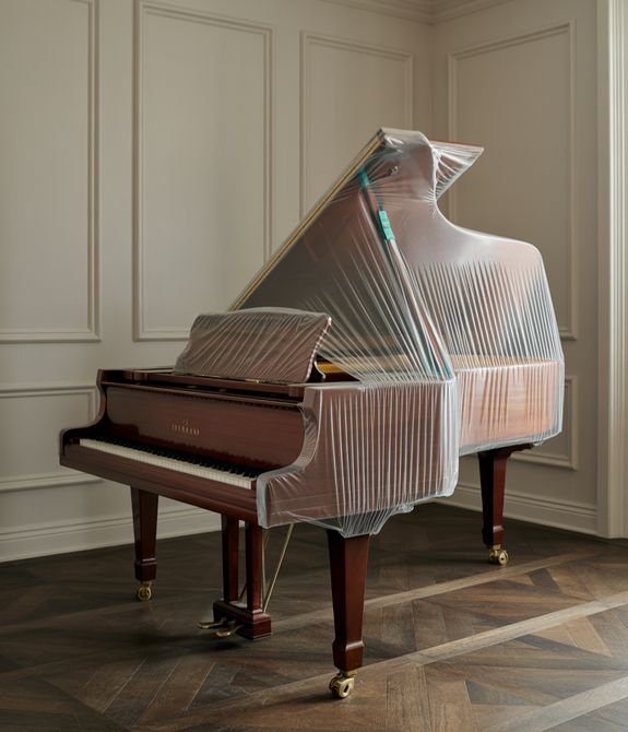 A Couple Lifting A Sofa