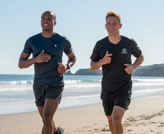 A Man in Blue Crew Neck T-shirt Working Out in the Room