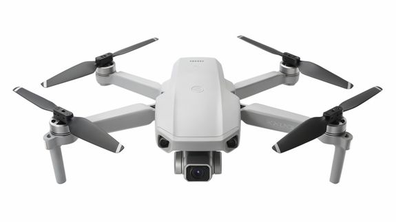 View of Dji Air 3 drone flying in the forest in south of France.