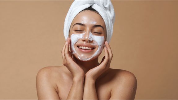 Woman With Clay Mask on Face