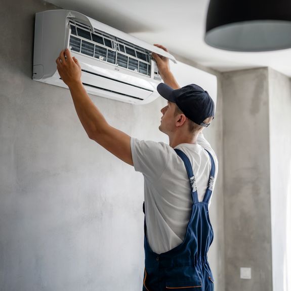 Building Wall with Air Conditioners 