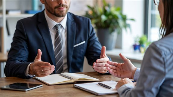 Man in Black Suit Raising Both Hands
