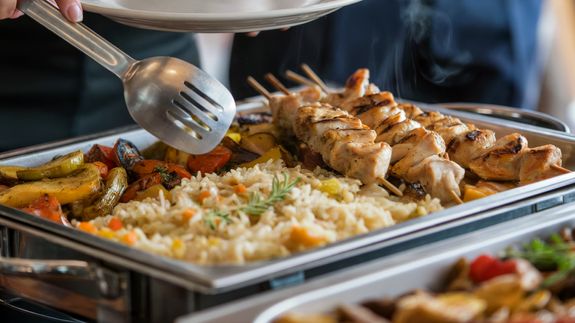Assorted Cooked Foods Inside Food Warmers