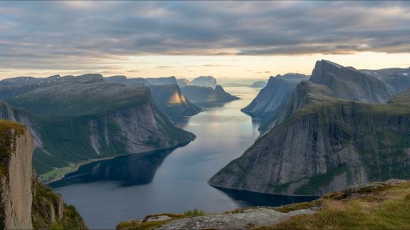White Concrete House Near Body of Water Under White and Blue Cloudy Sky