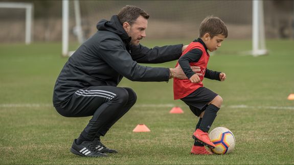 Person in Black Shorts Stepping on a Soccer Ball