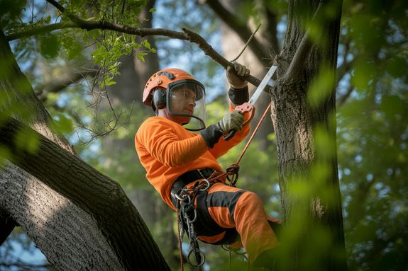What safety measures do you take during tree services?