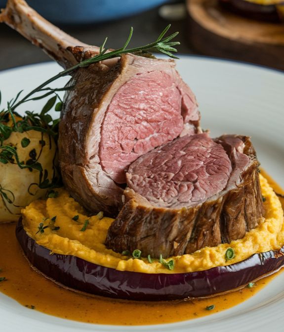 Lamb Loin with Roasted Eggplant Purée