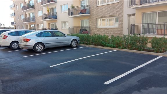 Pavement and Vintage Buildings behind
