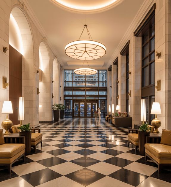 Brown, Black, And White Tiles