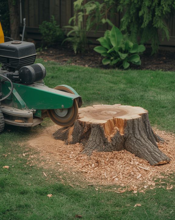 Man in Blue Shirt Siting on Tree Branch Wearing Safety Harness Holding Ropes on Left Hand and Chainsaw in Right Hand