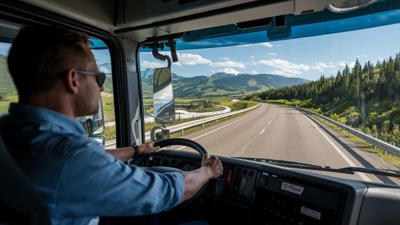 Ethnic man driving taxi equipped with navigator