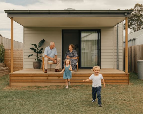 A Man in Blue Shirt Using a Walkie Talkie while Standing Beside the Woman Near the Wooden Fence