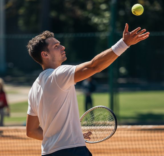 Tennis Rackets on Tennis Net