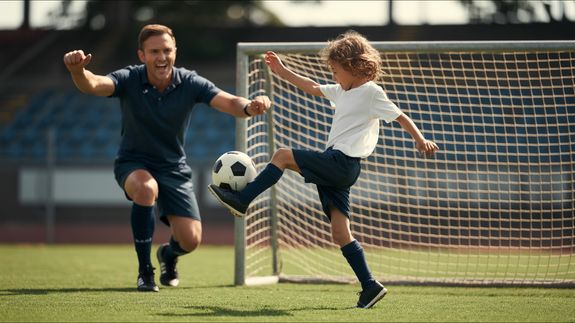 Person in Black Shorts Stepping on a Soccer Ball