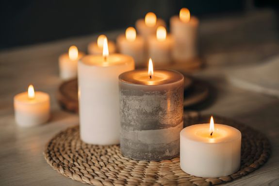 Candle in a Jar with a Blank Label