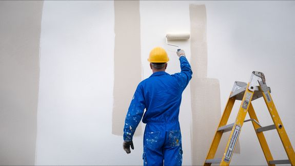 An Abstract Artwork Leaned Against a Wall