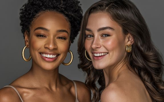 Shallow Focus Photography of Woman Wearing Blue and Gold Dress