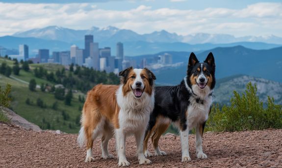  Person in Track Pants Walking A Black And White Border Collie Outdoors