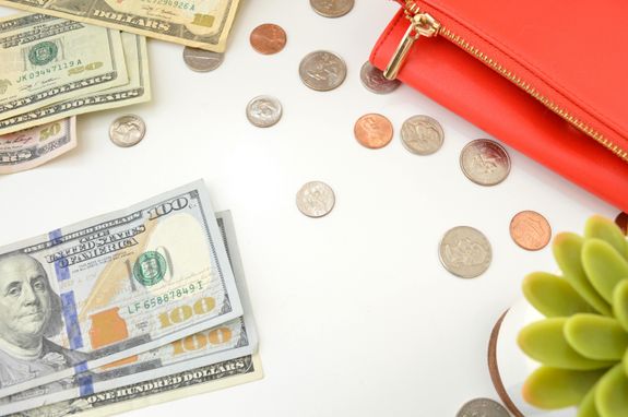 Silver Coins on the Table