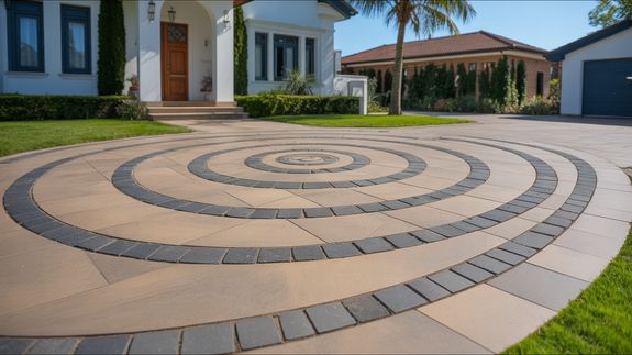 Pavement and Vintage Buildings behind