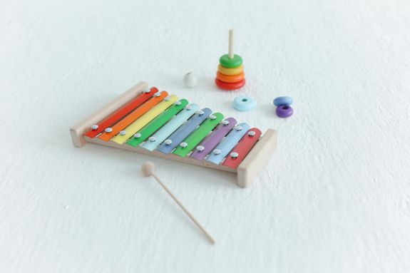 Developmental Toys on White Surface