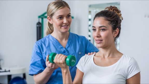 Doctor Examines Woman's back 