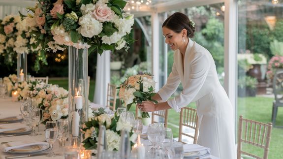A Woman Arranging Flowers into the Vase