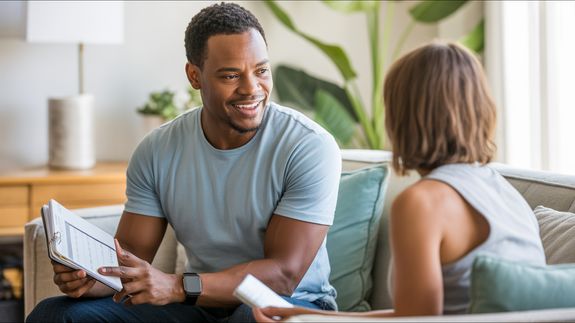 Man and Woman Exercise Together