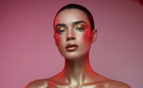 Beautician Putting Make Up on a Customer Face