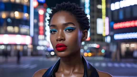 Shallow Focus Photography of Woman Wearing Blue and Gold Dress