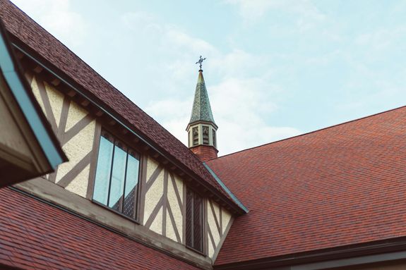 Low Angle Shot of Church Roof 