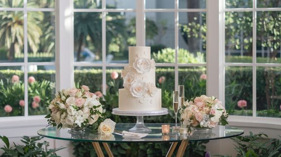 Vanilla Cake Topped With Chocolate And Syrup 