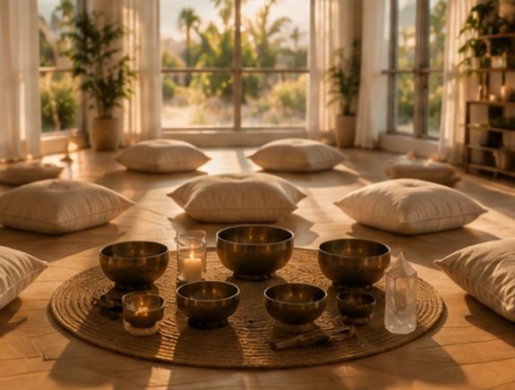 What happens during a sound bath?