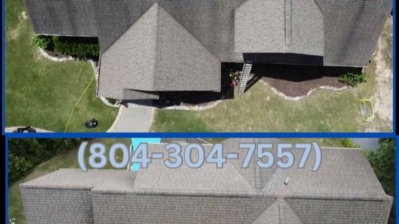 Red Car Being Washed by a Garage