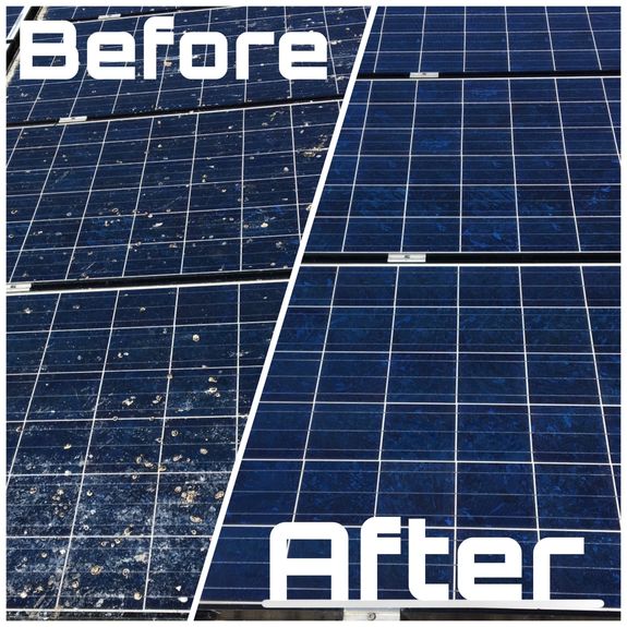 What does the solar panel cleaning service include?