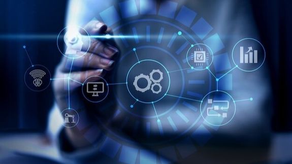 laptop computer on glass-top table