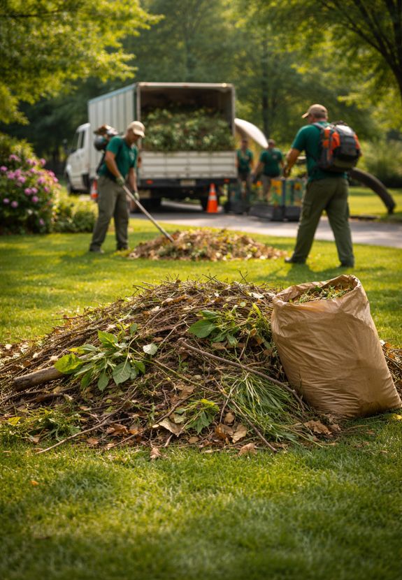 Do I need to be home during the yard debris cleanup?
