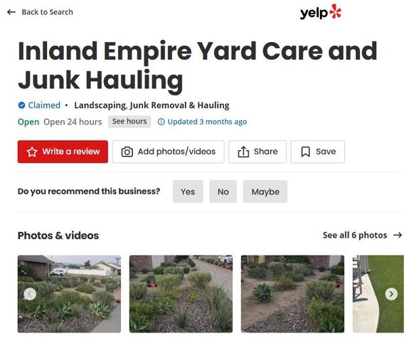 Inland Empire Yard Care and Junk Hauling