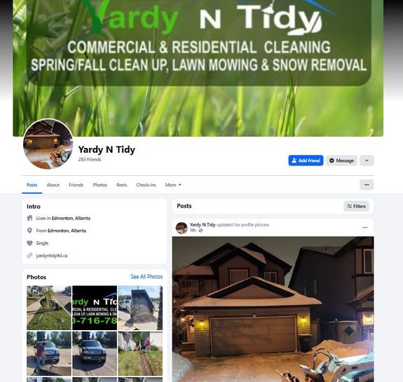 Transform Your Outdoor Space in Edmonton with Yardy N Tidy — Follow Us on Facebook