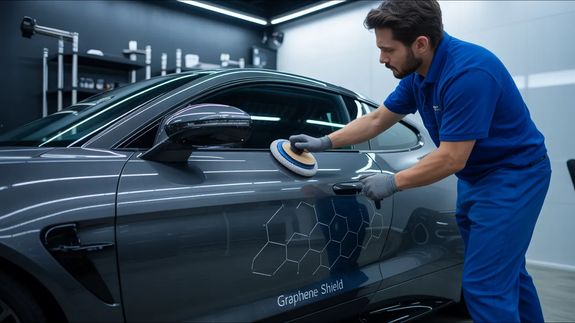Black Car with Soap Bubbles