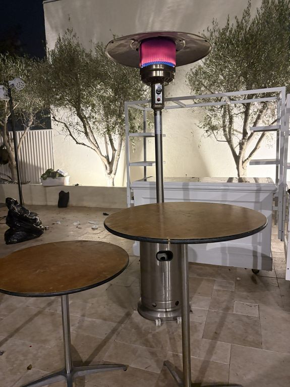 Linens, Patio heaters, Umbrellas, and more