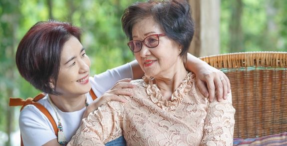 A Woman Sitting on the Couch