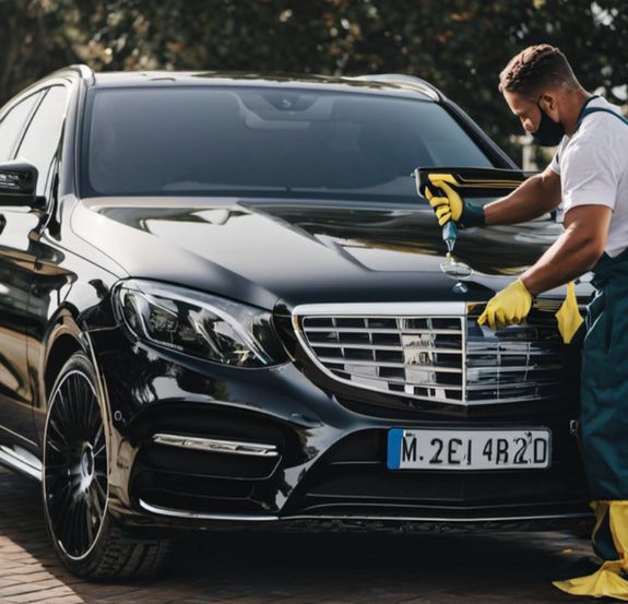 Close-up of a yellow Chevrolet Corvette parked outdoors, showcasing its sleek and modern design.
