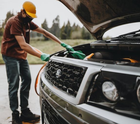 A Close-Up Shot of a Car being Washed